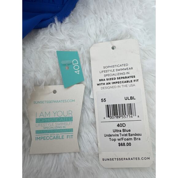 Sunsets California underwire twist bandeau top bundle of 2 blue black size 40D - Picture 11 of 13
